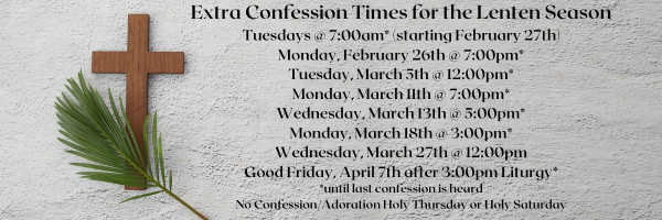 Extra Confession Times for the Lenten Season (2)