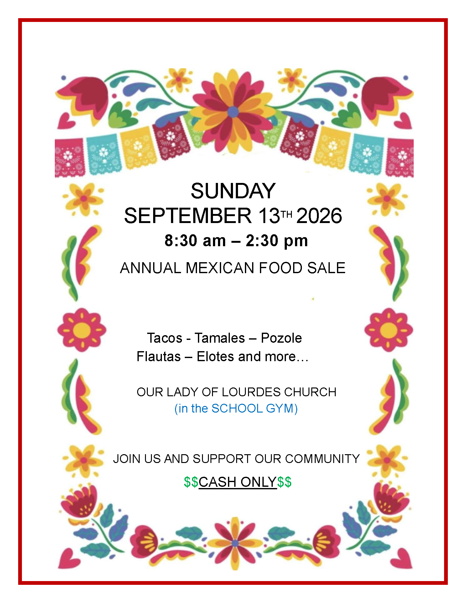 Annual Mexican Food Sale 2026