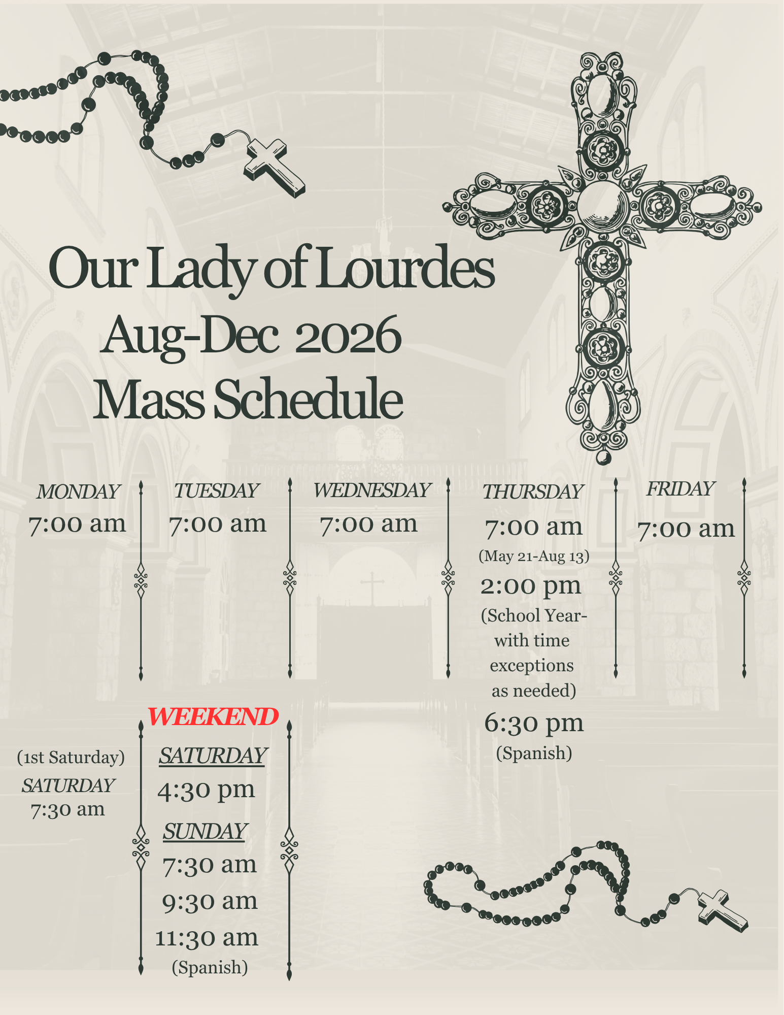 Aug-Dec 2026 Mass Schedule (8.5 x 11 in)